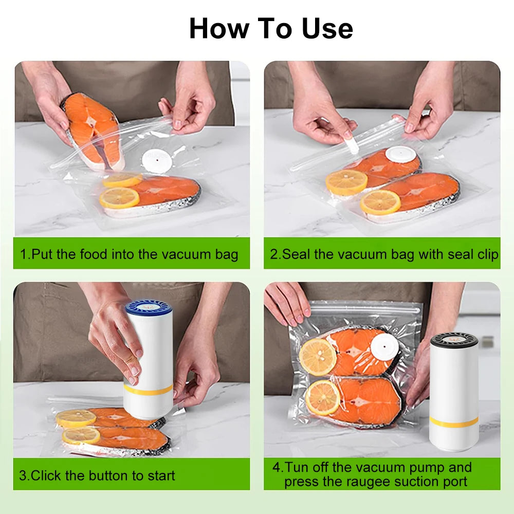 Mini Electric Vacuum Food Sealer – Portable Fresh Food Preservation Machine