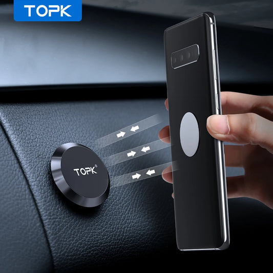 MagGrip™ TOPK Magnetic Car Phone Holder – 360° Dashboard & Air Vent Mount