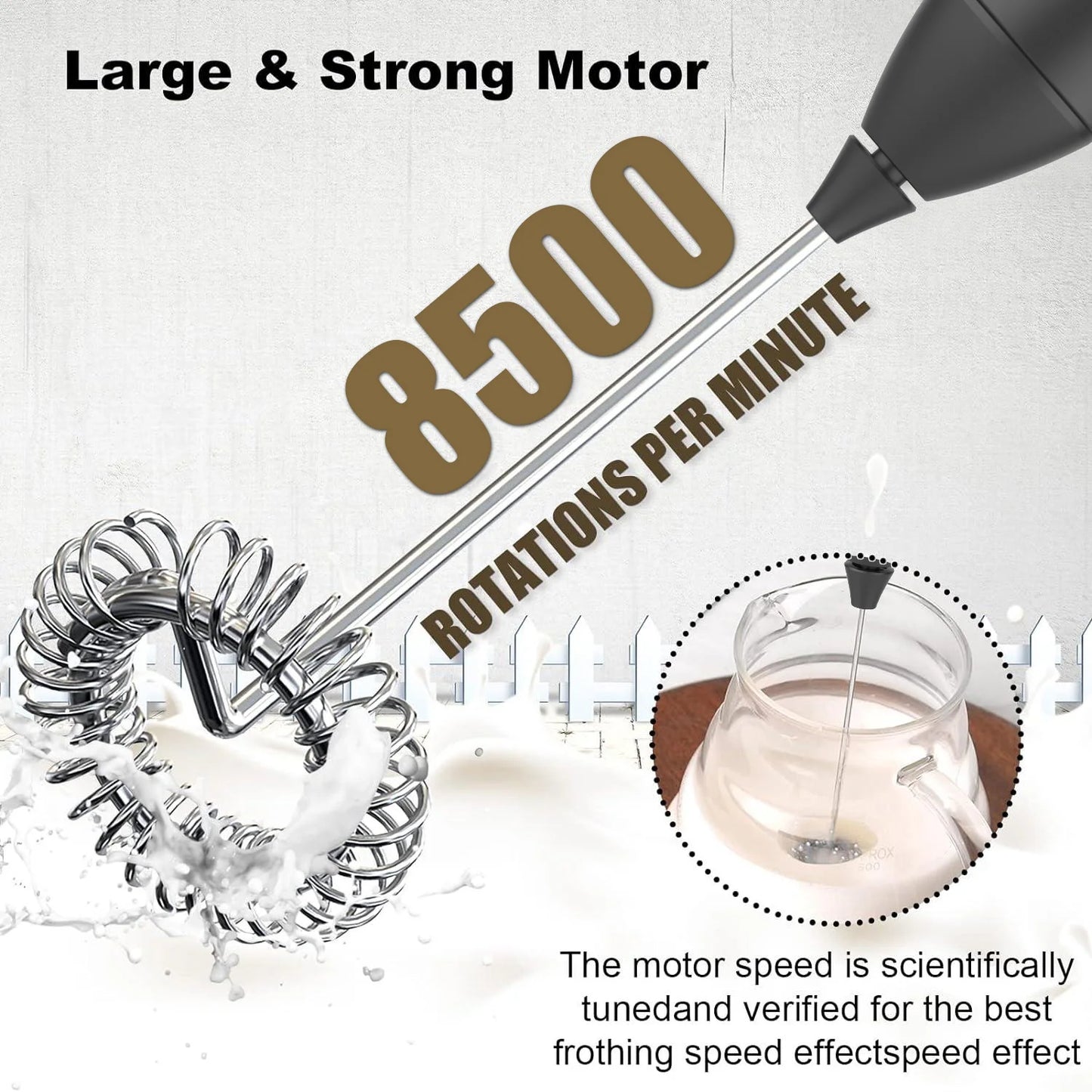 FoamPro™ Electric Milk Frother – USB Rechargeable Coffee & Matcha Mixer
