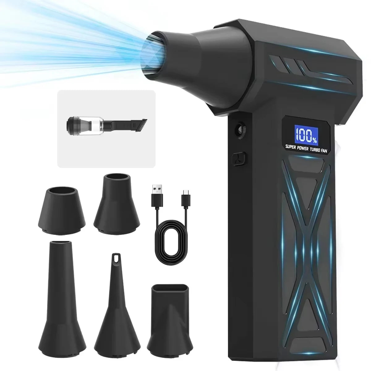 AirBlast Pro™ Rechargeable Electric Air Duster – Cordless High-Power Cleaning Blower for PC, Car & Home