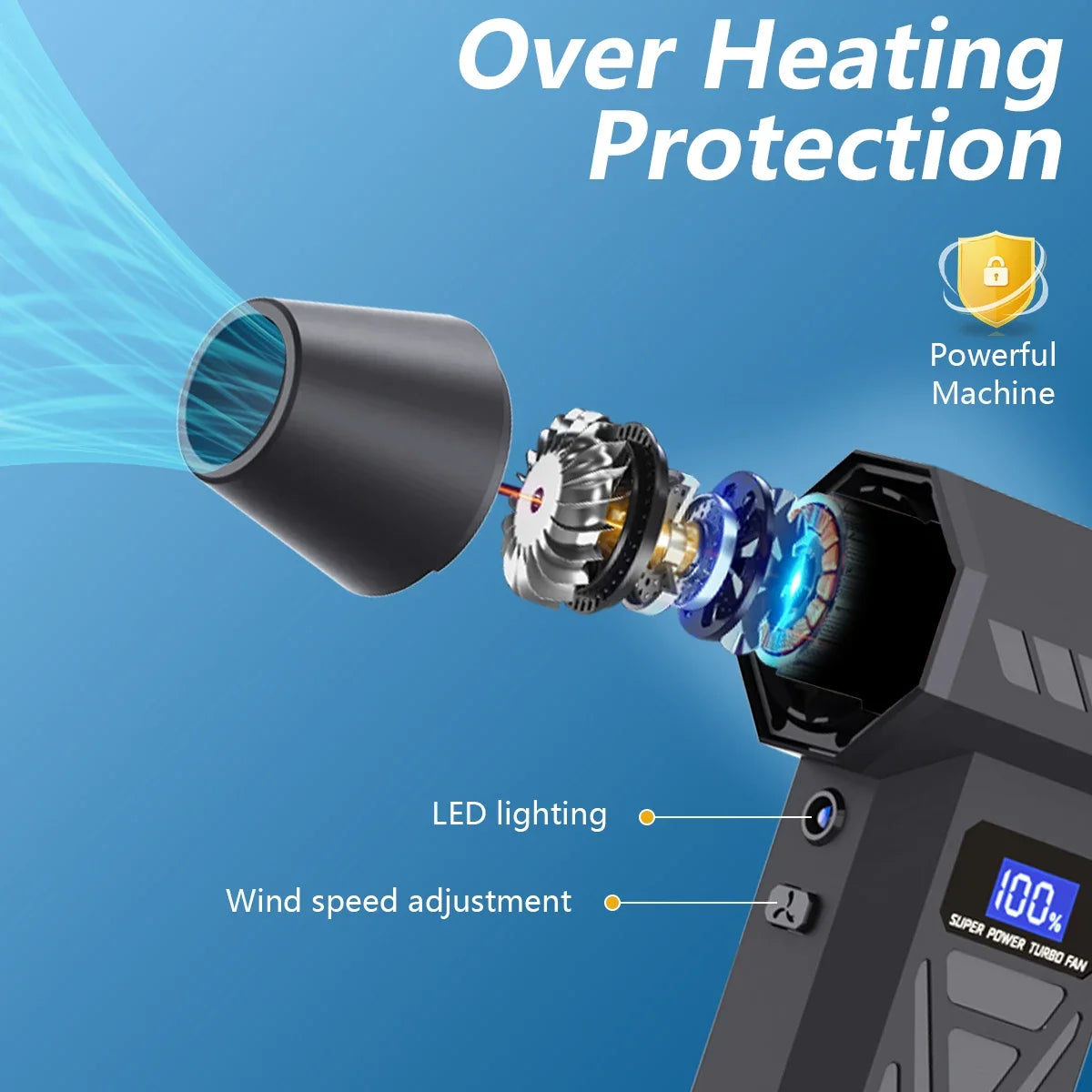 AirBlast Pro™ Rechargeable Electric Air Duster – Cordless High-Power Cleaning Blower for PC, Car & Home
