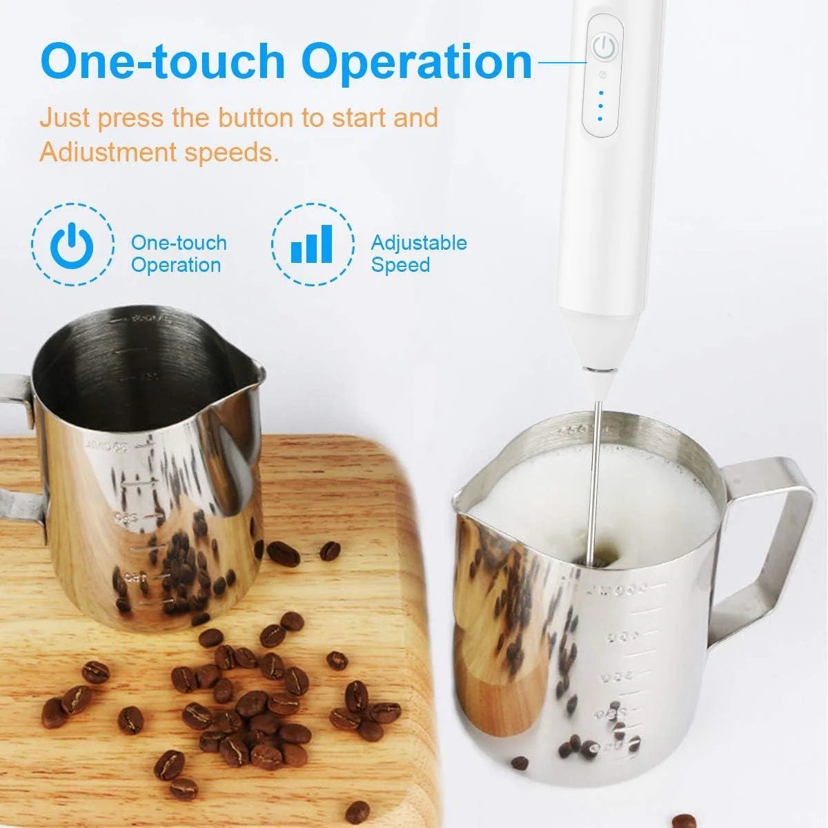 FoamPro™ Electric Milk Frother – USB Rechargeable Coffee & Matcha Mixer