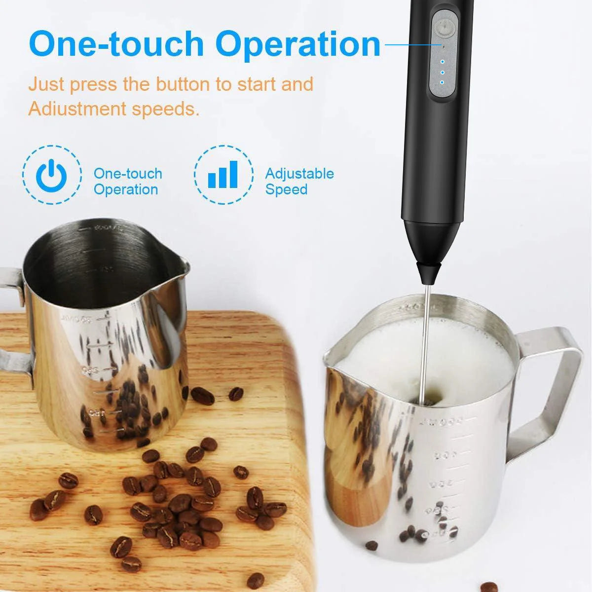 FoamPro™ Electric Milk Frother – USB Rechargeable Coffee & Matcha Mixer